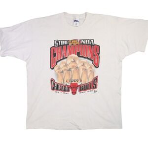 Chicago Bulls 1997 NBA Finals Champions Mens XXL White Pro Player Graphic 1990s
